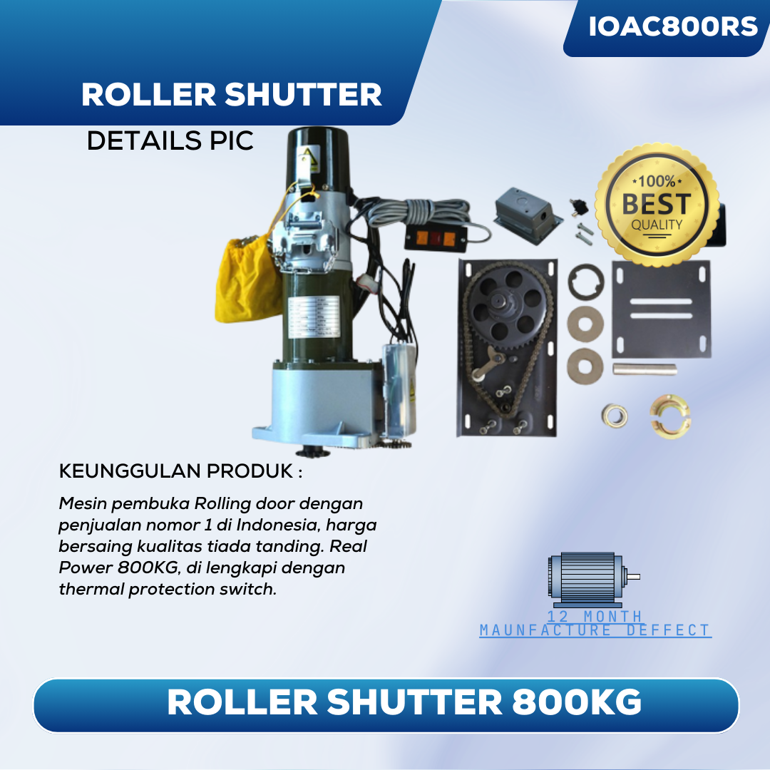 Rolling Door Otomatis IOAC 800KG AC Motor